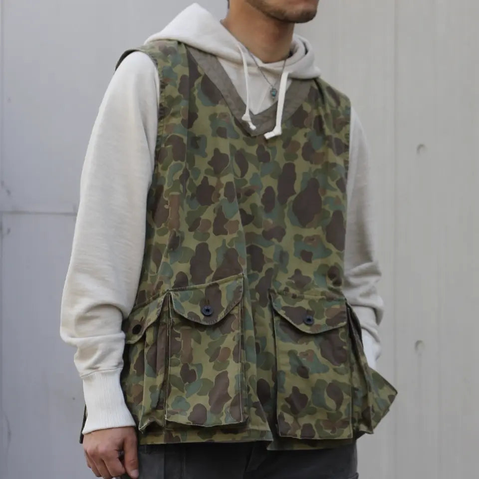 Highly versatile vest》PULLOVER FISHING VEST - DUCK HUNTER CAMO