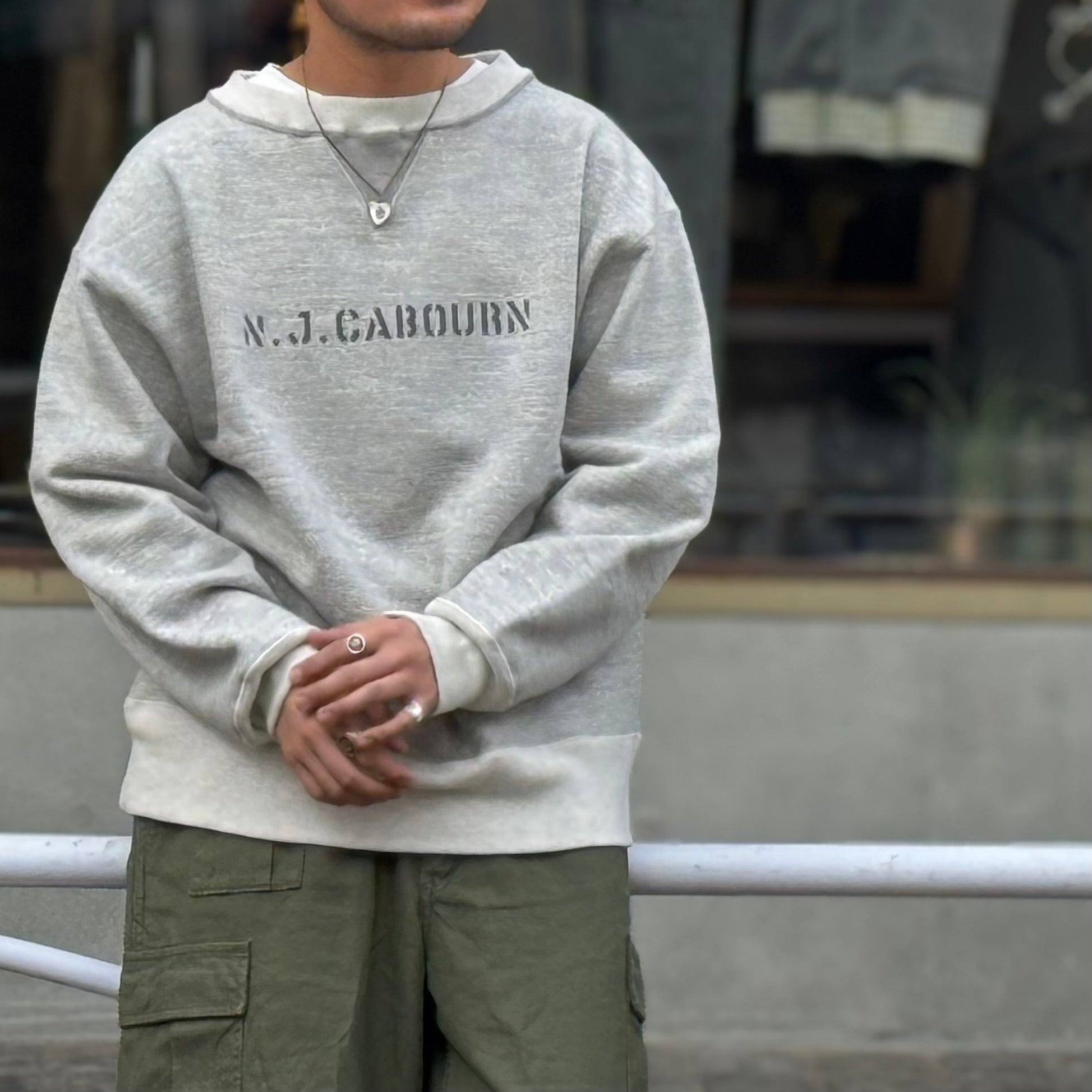 トップス HIGH NECK JERSEY 50 Nigel Cabourn Nigel Cabourn Waffle Turtleneck - Green -8047-00-20025