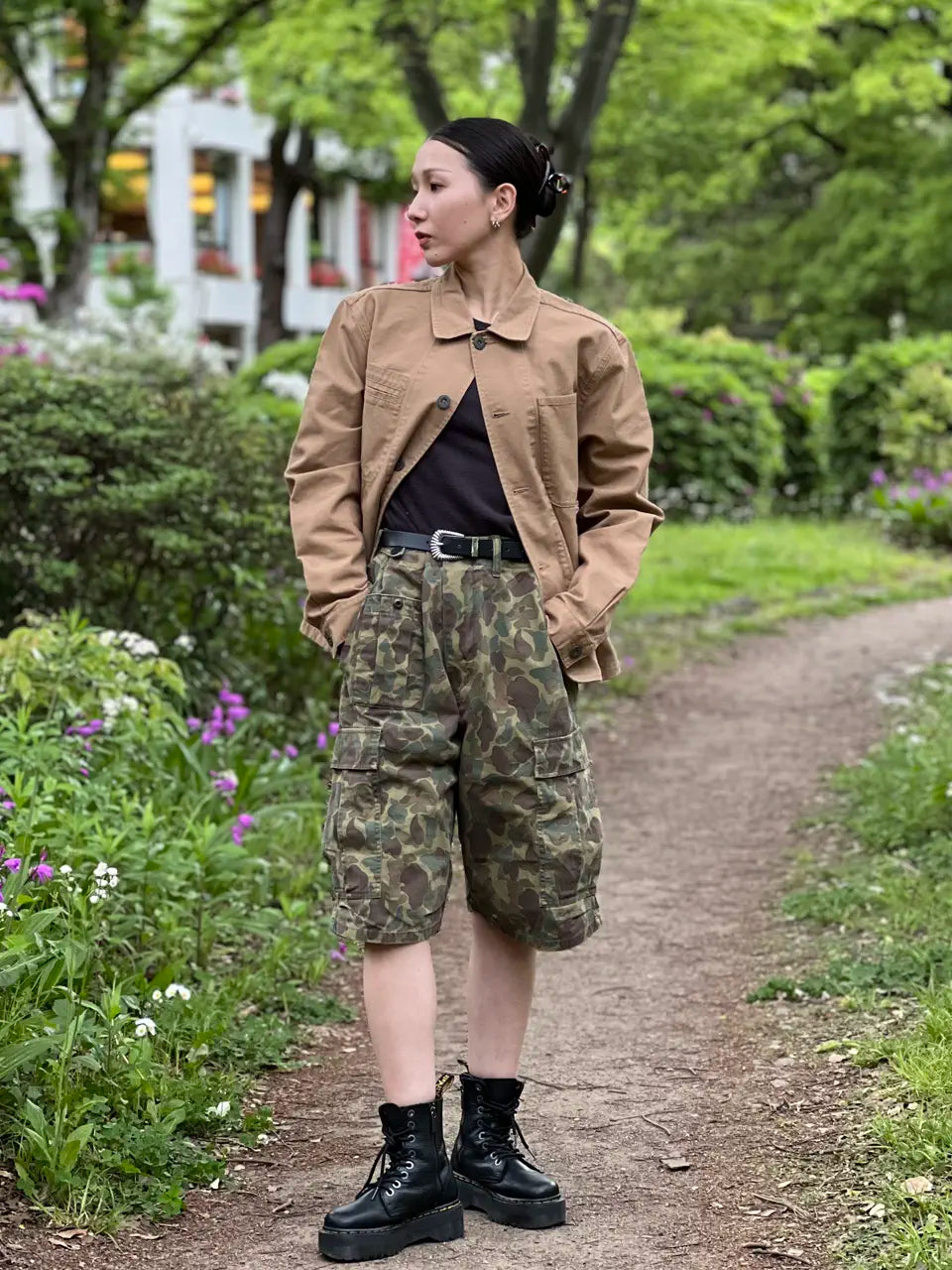逸品✨Nigel Cabourn ARMY GYM 刺繍 ARROW SHORT Styling]Nigel Cabourn THE ARMY GYM HANKYU MENS TOKYO STORE 2026.4.26