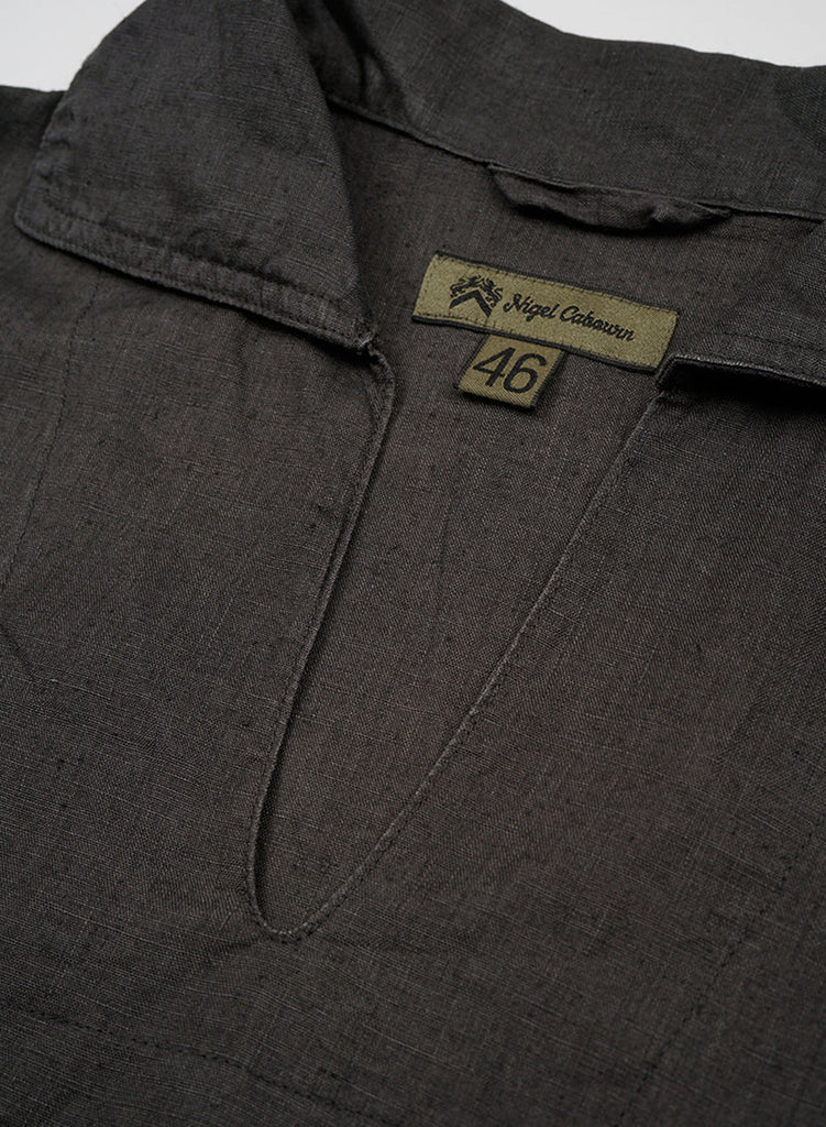 French Pullover Shirt Hemp in Charcoal Grey