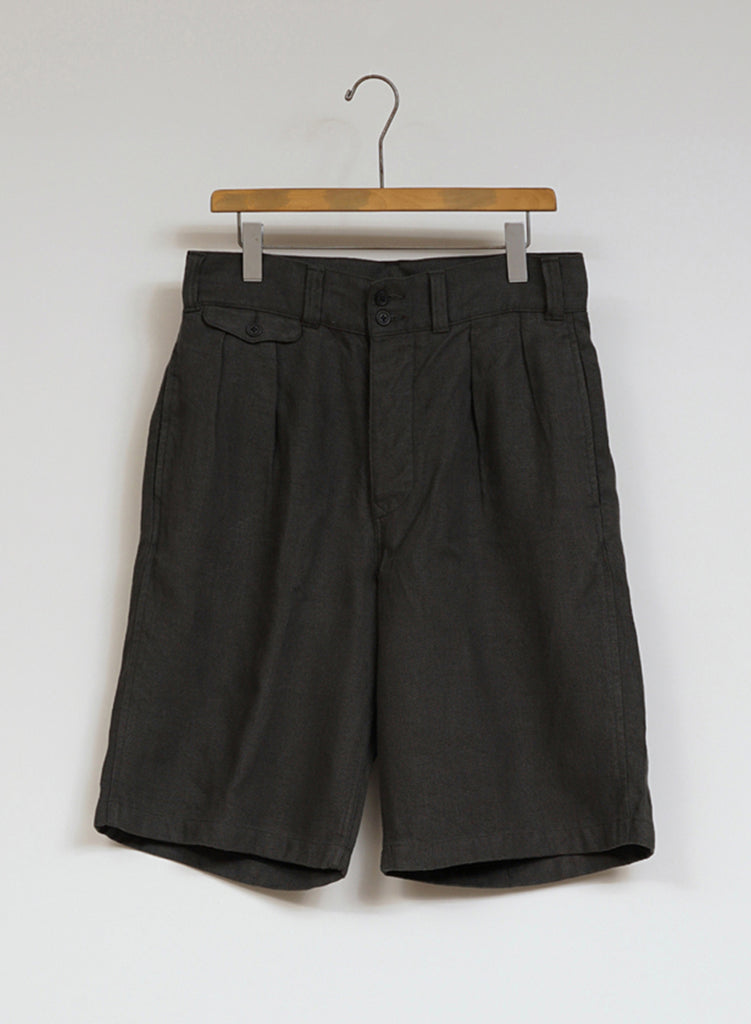 British Army Short Linen Pin Oxford in Charcoal