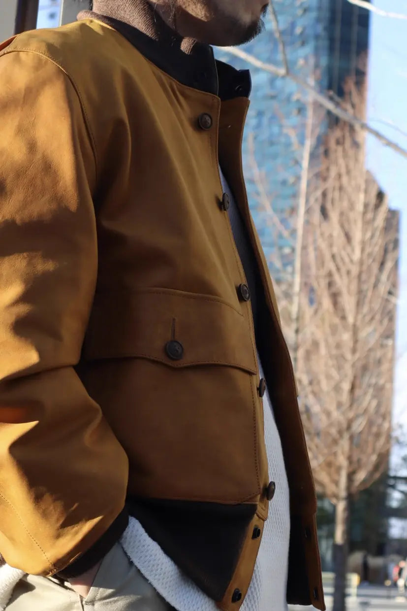 《SS26's Top Pick Leather Jacket》 A-1 FLIGHT JK HORSE NUBACK – Nigel Cabourn