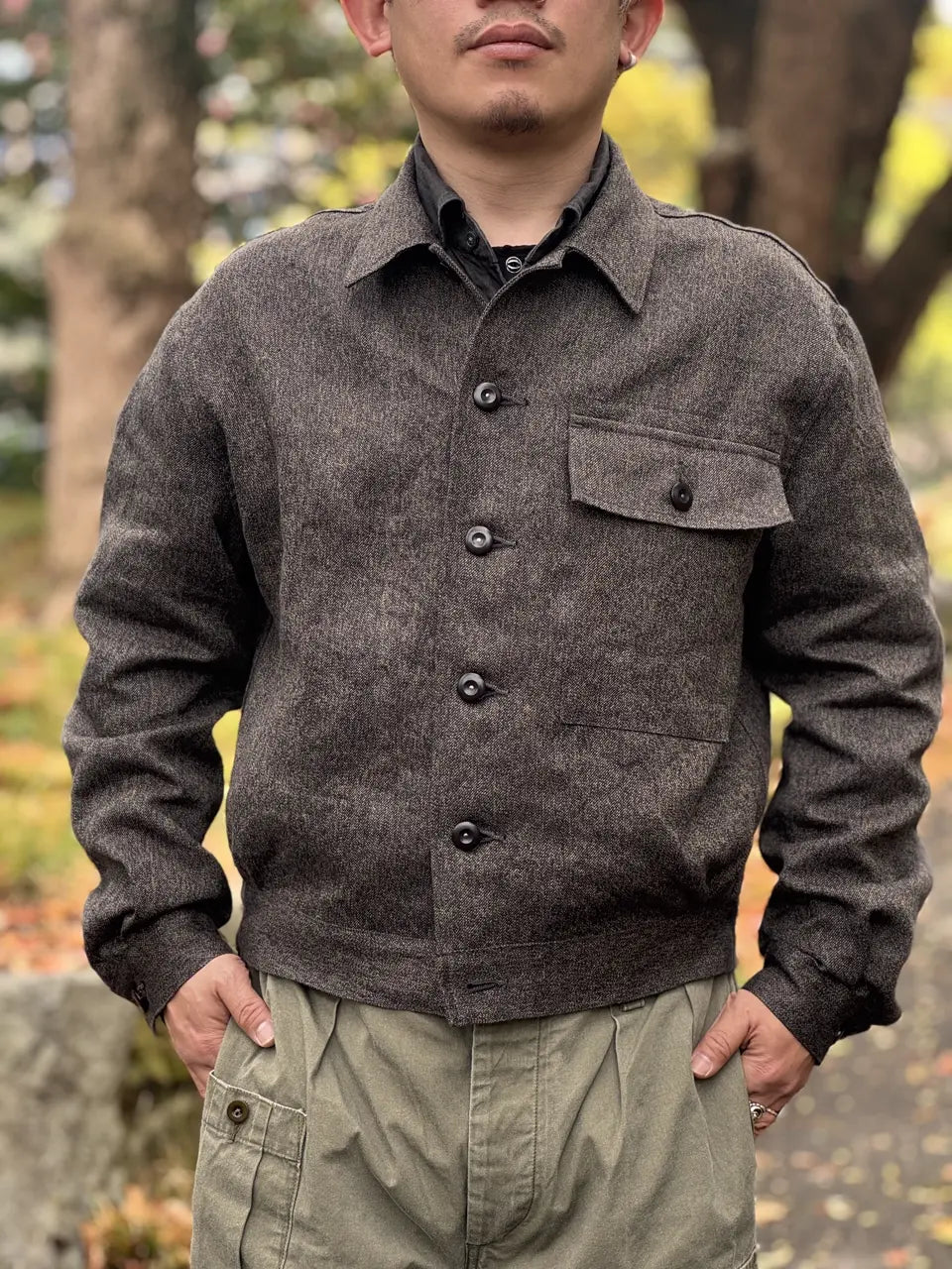 FRENCH WORK JACKET MIX BLACK CHAMBRAY – Nigel Cabourn