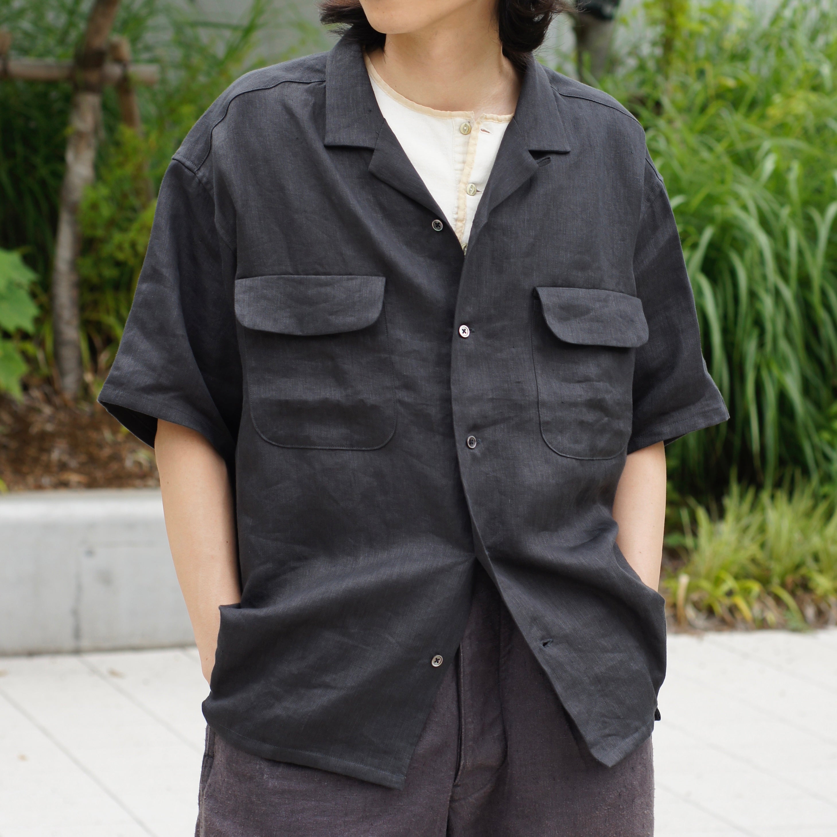 The shirt that stands out amongst cut and sew》OPEN COLLAR