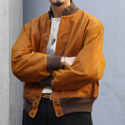 《Nigel Cabourn's signature leather jacket》A-1 FLIGHT JACKET - HORSE NUBUCK