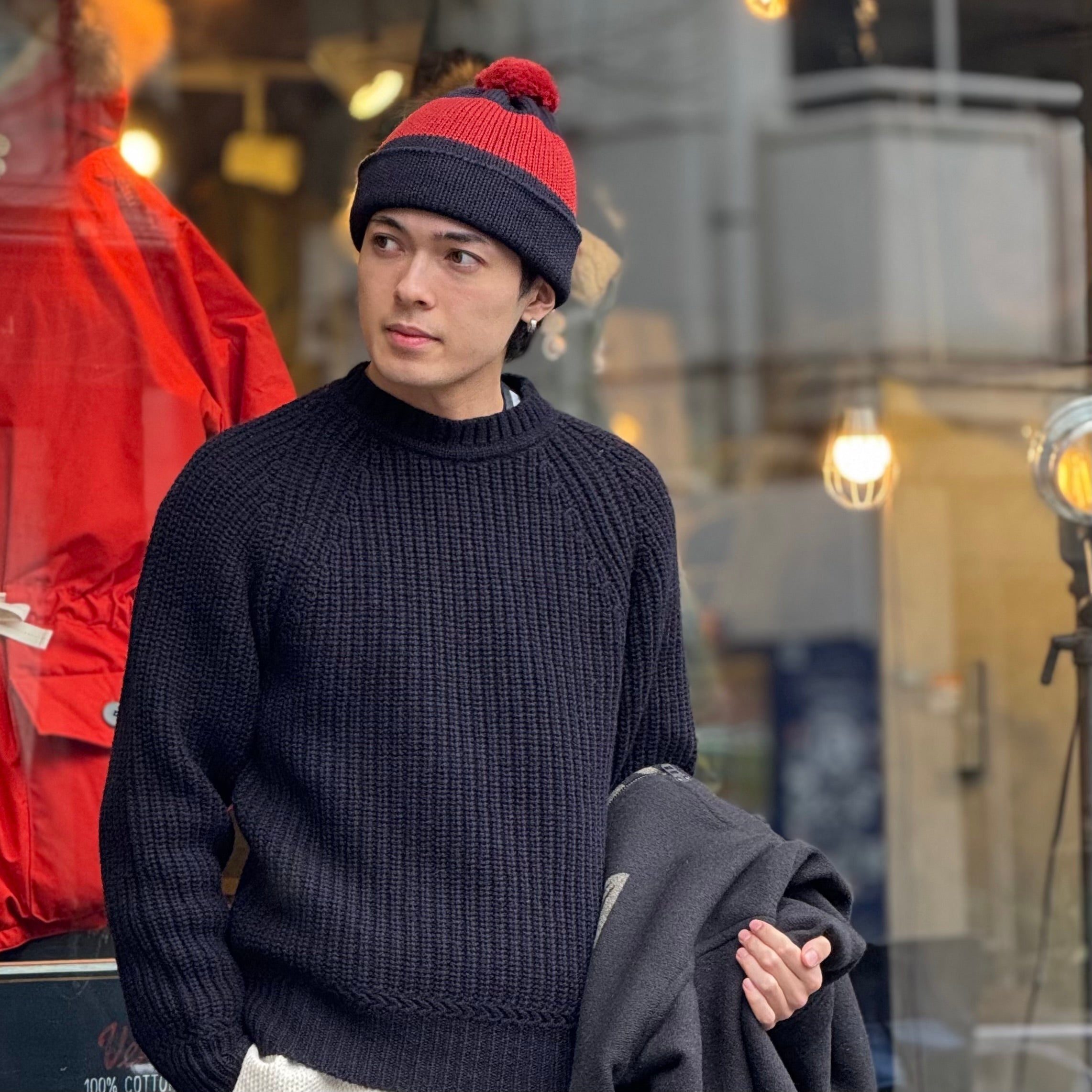 Nigel's signature beanie》STRIPE BOBBLE HAT – Nigel Cabourn