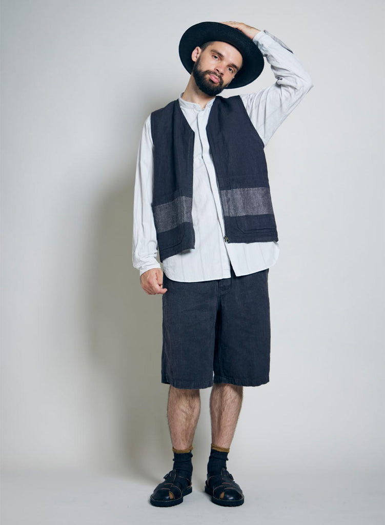 Desert Short Hemp Denim in Charcoal Grey