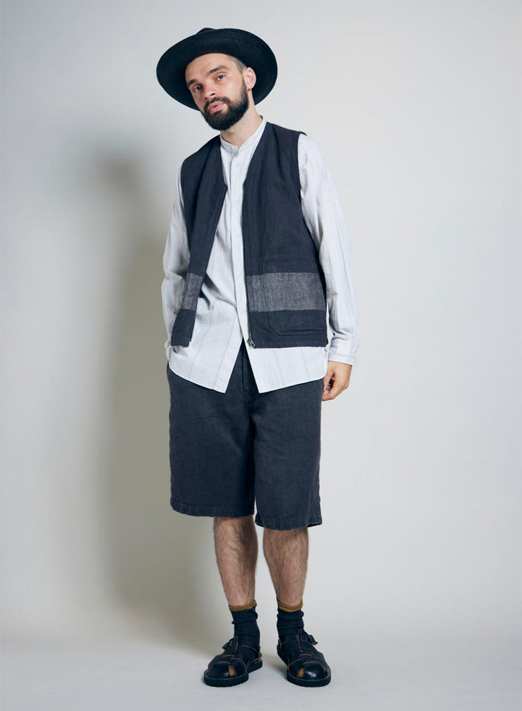 Desert Short Hemp Denim in Charcoal Grey