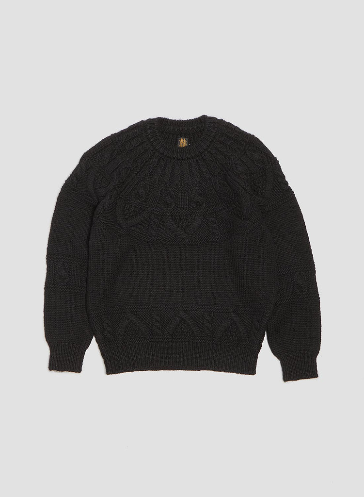 Batoner Spread Alan Crew Neck Jumper in Black