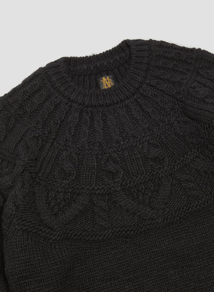 Batoner Spread Alan Crew Neck Jumper in Black