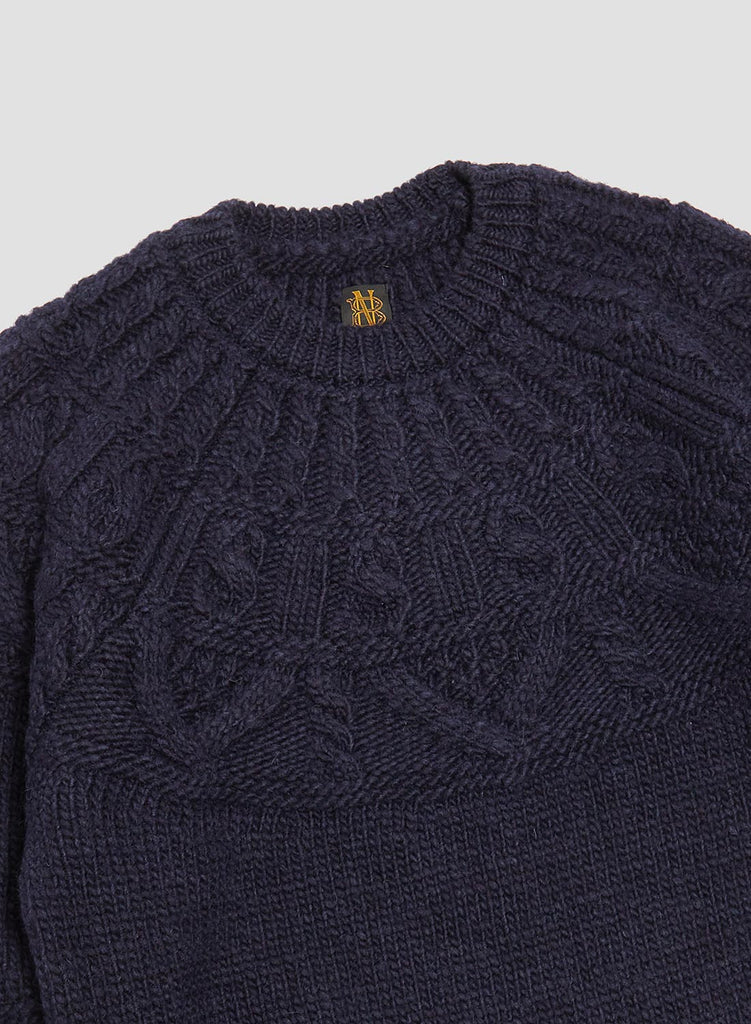 Batoner Spread Alan Crew Neck Jumper in Navy