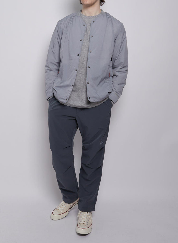 Nanga No Collar Soft Down Cardigan in Grey