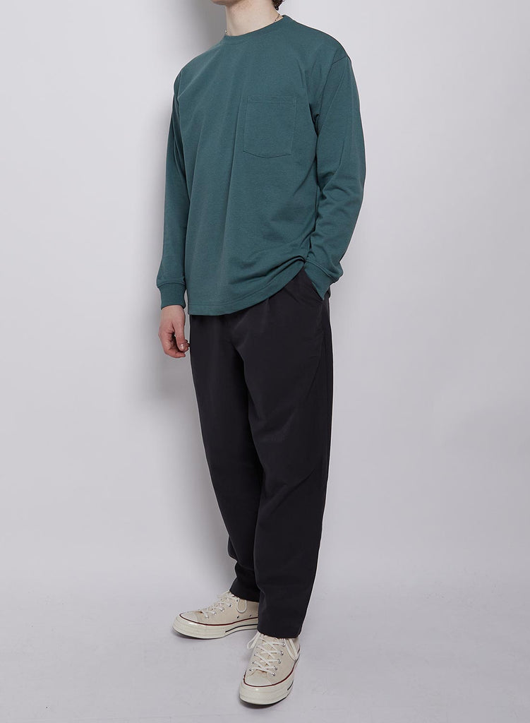 Nanga Air Cloth Comfy Tuck Tapered Pants in Black