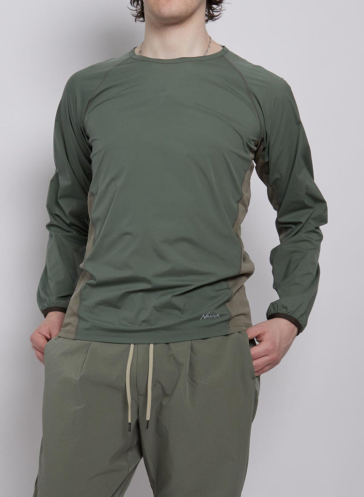 Nanga Hybrid Tech Hike Long Sleeve Top in Khaki