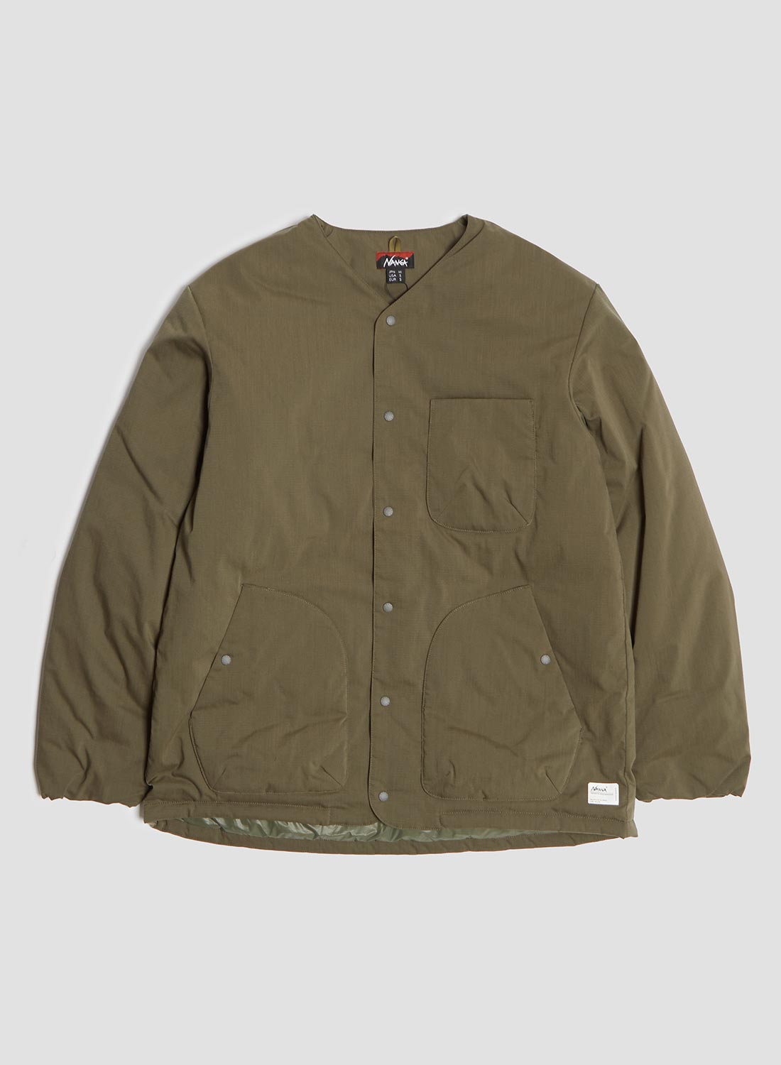 Nanga Hinoc Ripstop Inner Down Cardigan in Army Green – Nigel Cabourn