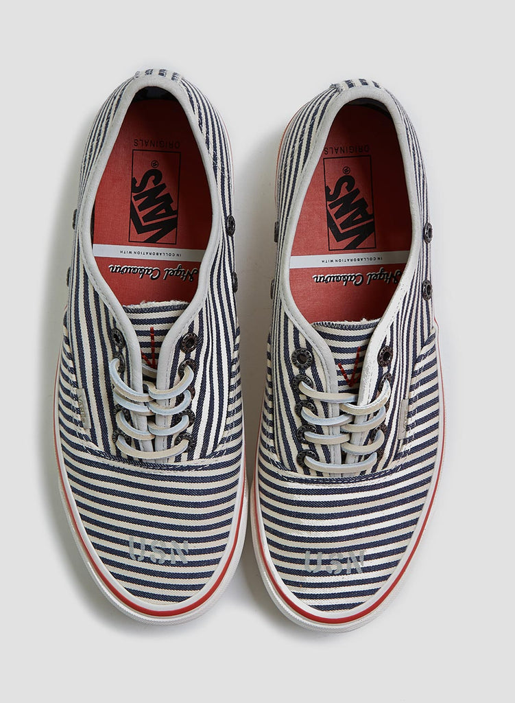 Vans Vault x Nigel Cabourn OG Authentic LX in Stripes Navy