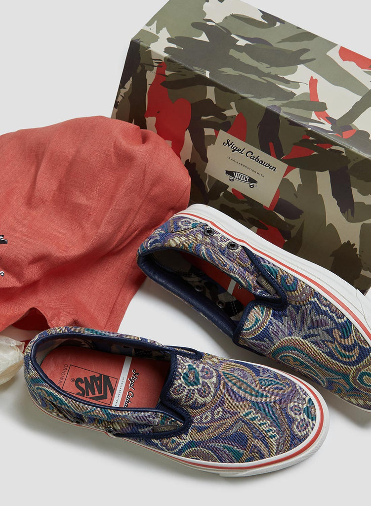 Vans Vault x Nigel Cabourn OG Classic Slip-On LX in Paisley Vintage