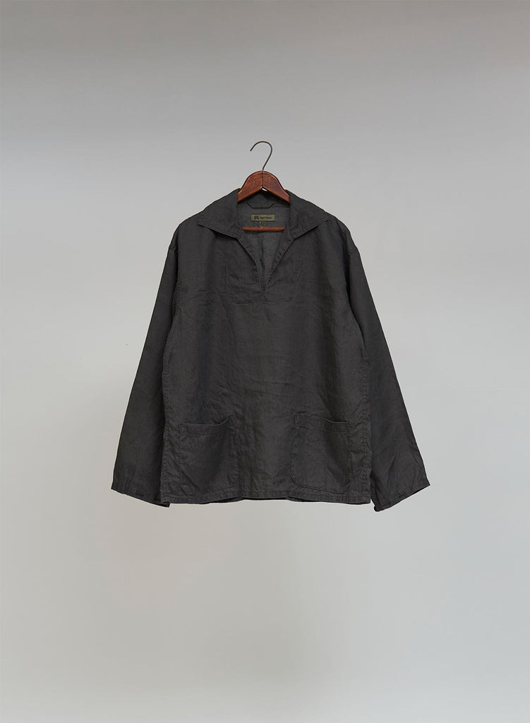 FRENCH PULLOVER SHIRT HEMP IN CHARCOAL GREY
