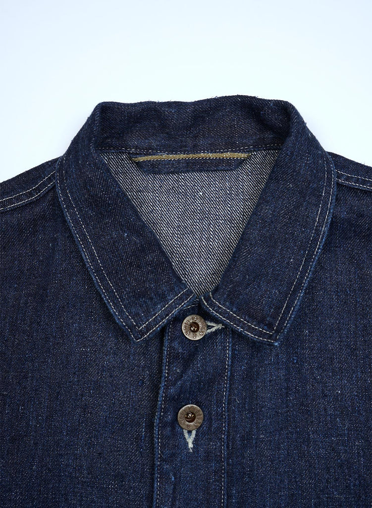 US Army Denim Jacket Hemp Denim in Indigo