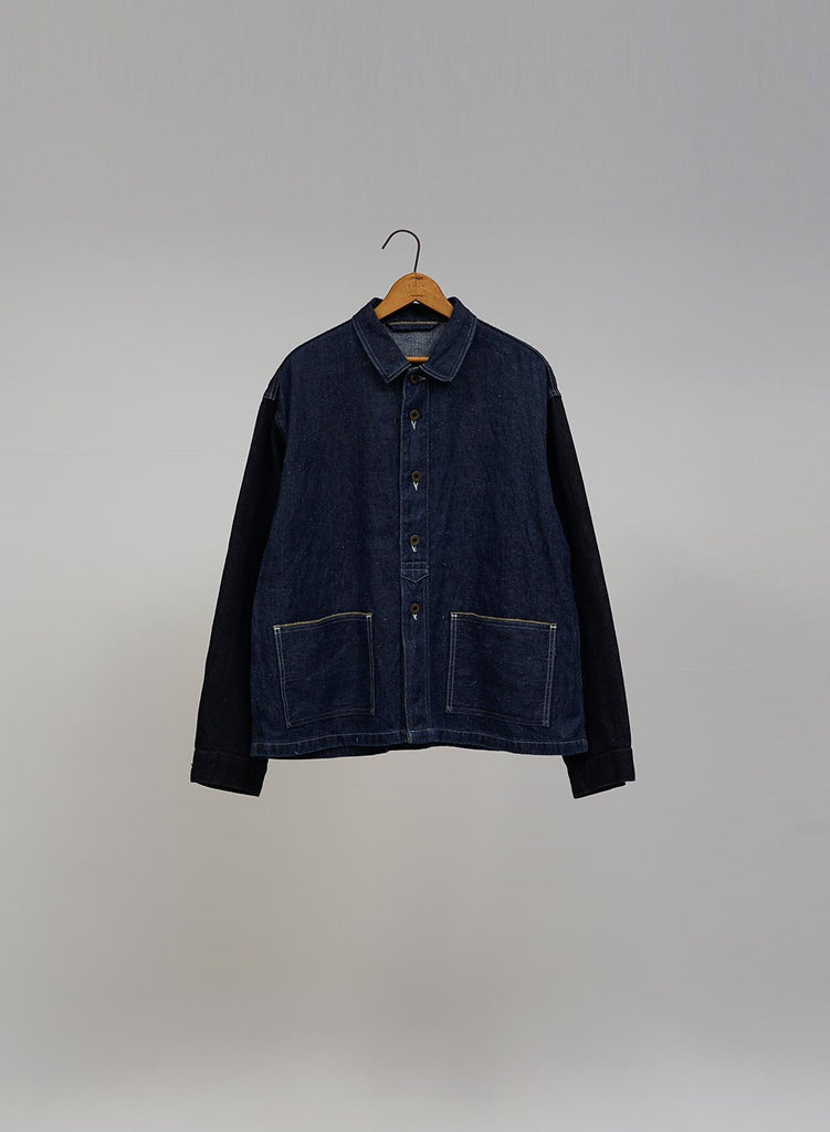 US Army Denim Jacket Hemp Denim in Indigo