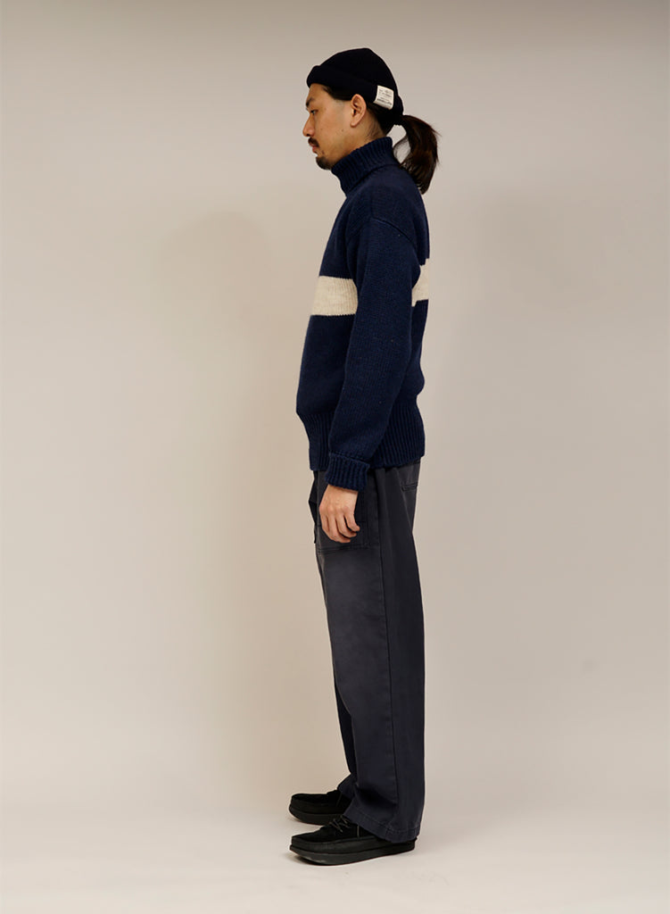George Lowe Roll Neck in Navy/Natural