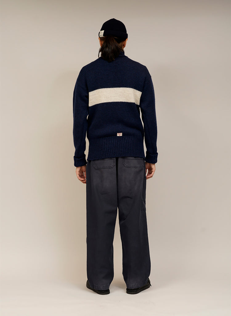 George Lowe Roll Neck in Navy/Natural