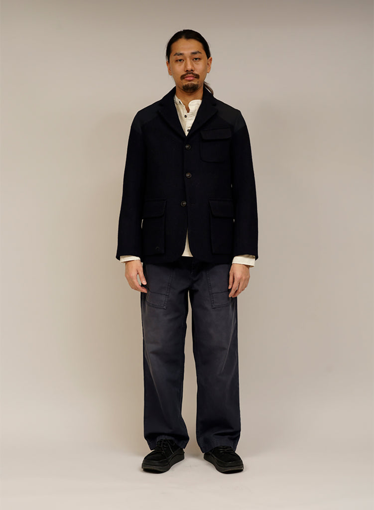 Tenzing Jacket Harris Tweed Ventile in Black Navy
