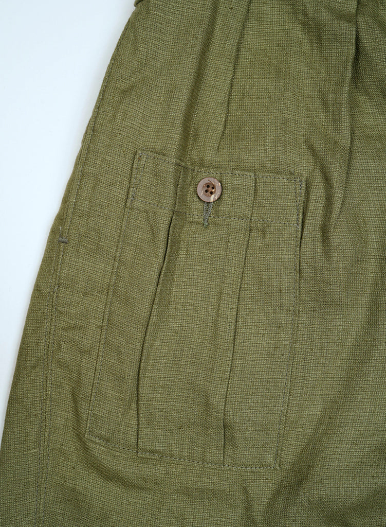 Field Pant Linen Basket in Green