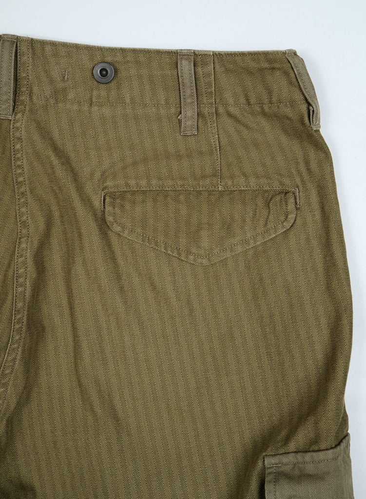 Army Cargo Pant Nano Pigment Herringbone Twill in Green