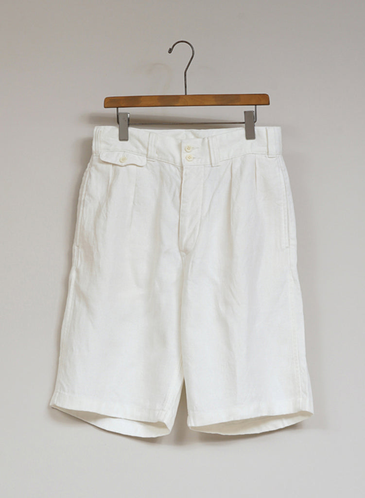 British Army Short Linen Pin Oxford in Off White