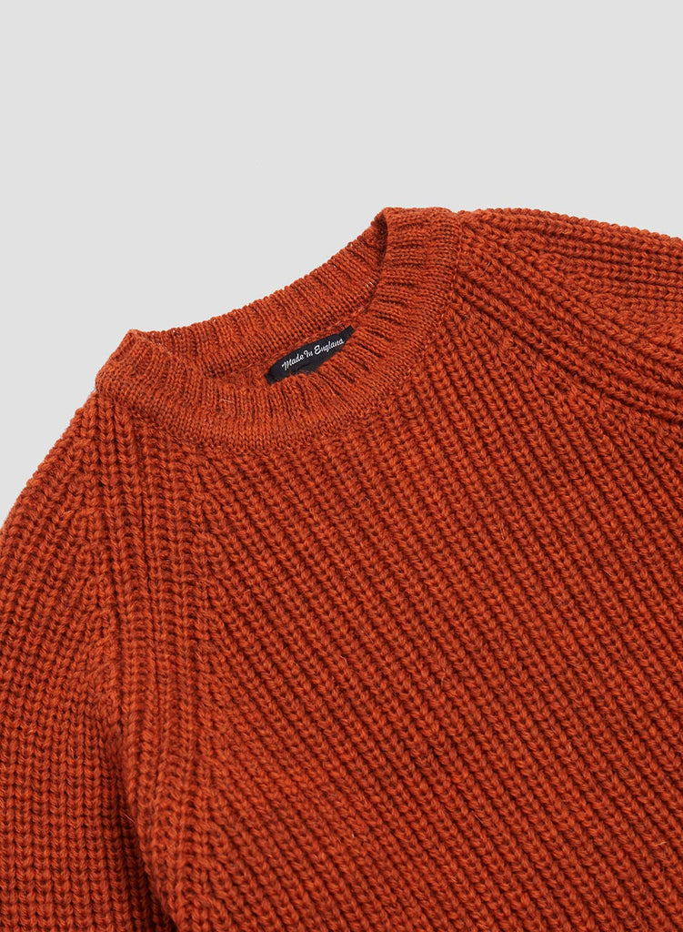 FISHERMAN SWEATER IN BURNT ORANGE