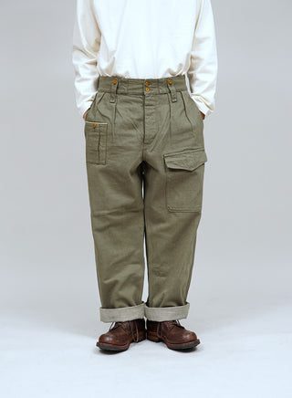 British Army Pant Loose Denim in Green – Nigel Cabourn