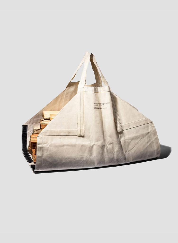 Puebco Canvas Firewood Carrier in Off White