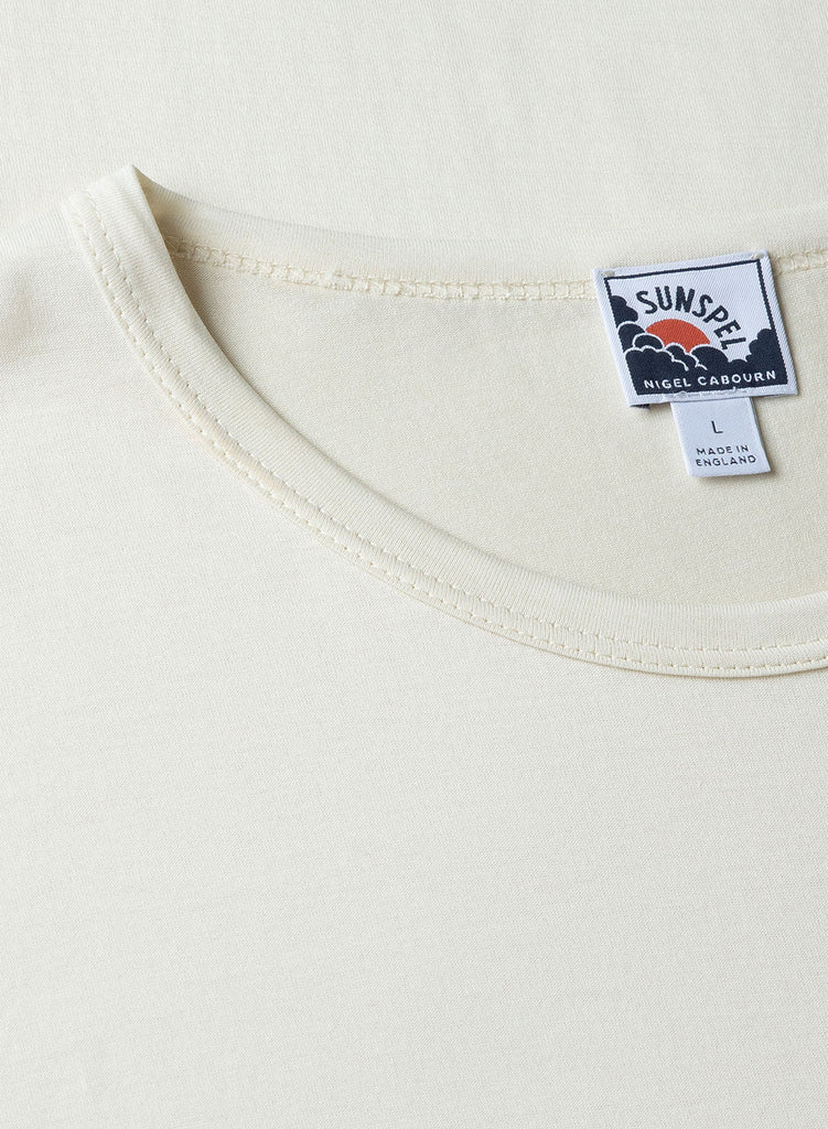 Nigel Cabourn x Sunspel Short Sleeve Pocket T-Shirt in Stone White