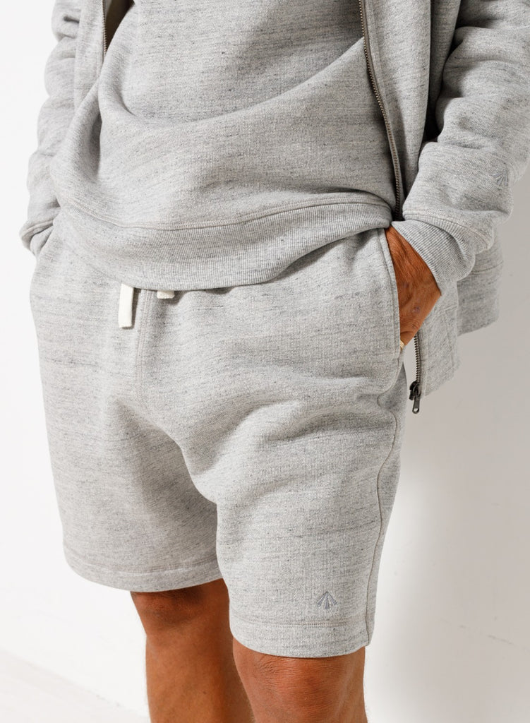 Embroidered Arrow Shorts in Grey Marl
