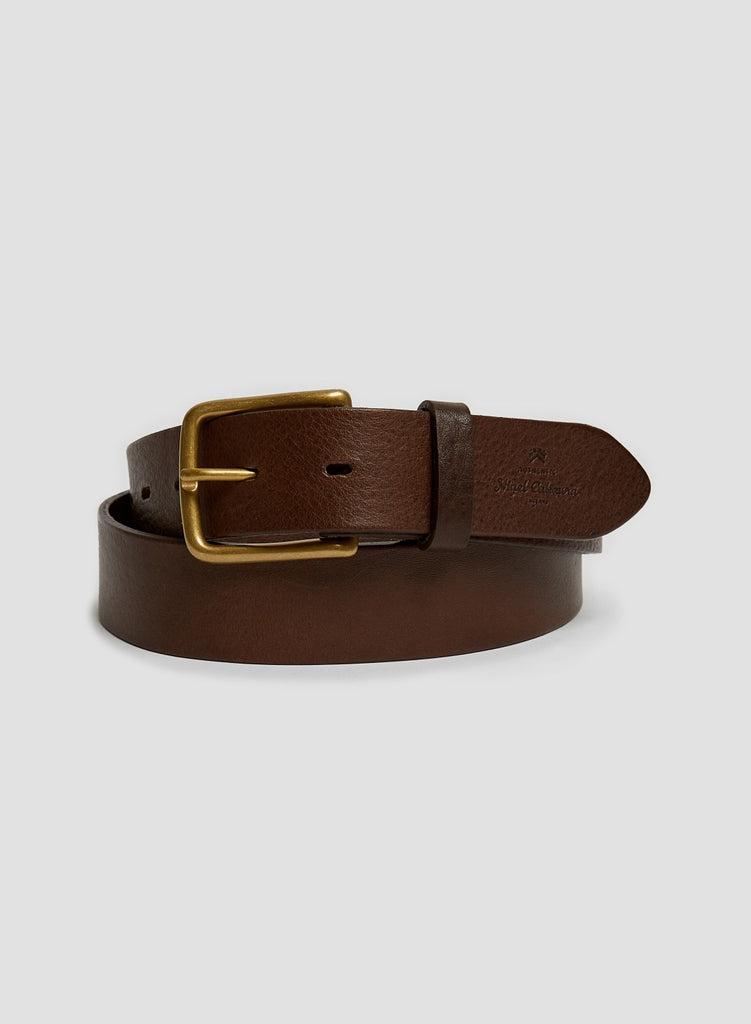 Stud Detail Belt In Brown Leather