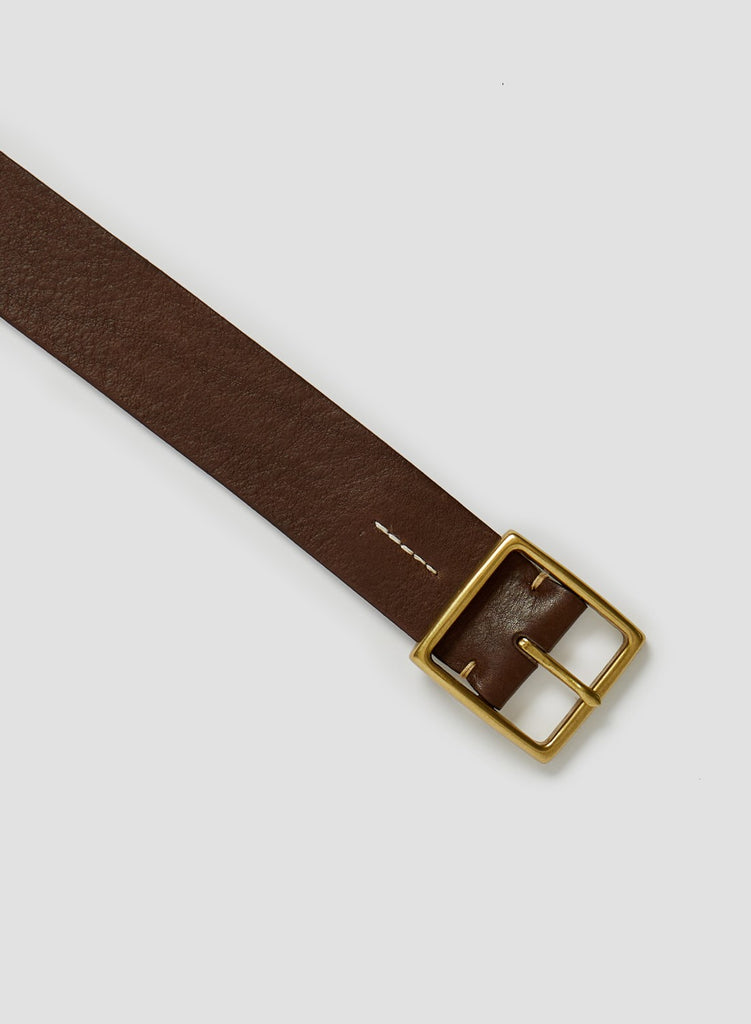 Window Buckle Belt In Brown Leather