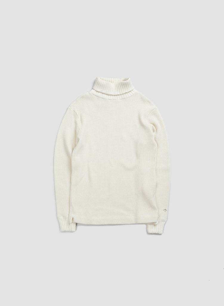 Nigel Cabourn Mainline Men's Waffle Turtleneck in Ivory