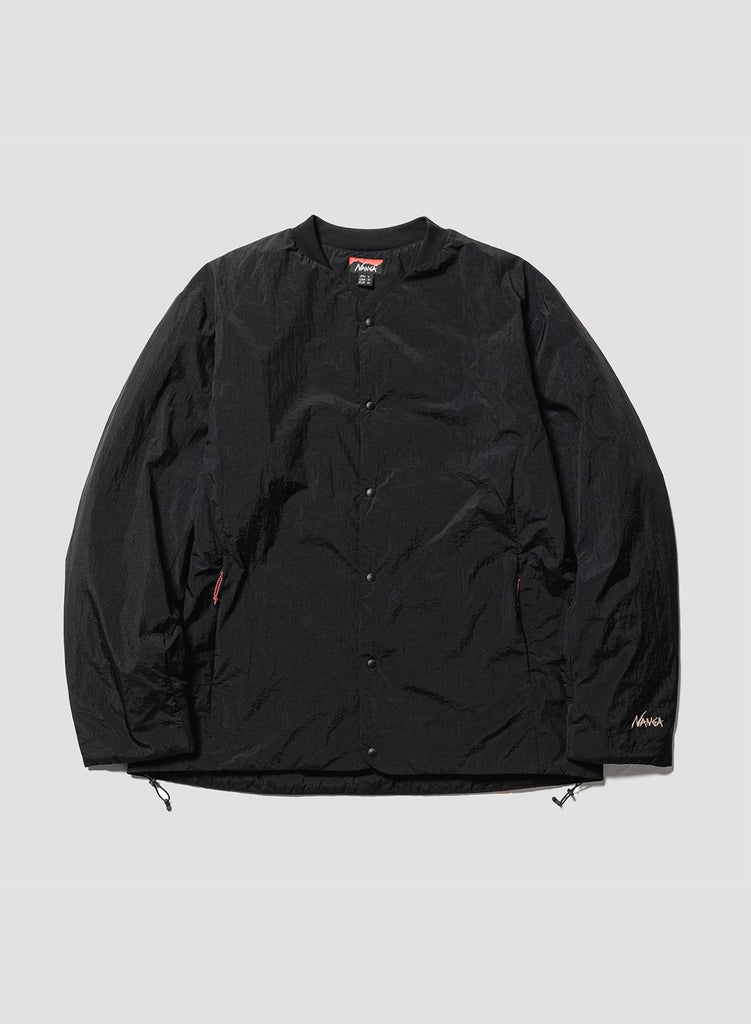Nanga No Collar Soft Down Cardigan in Black