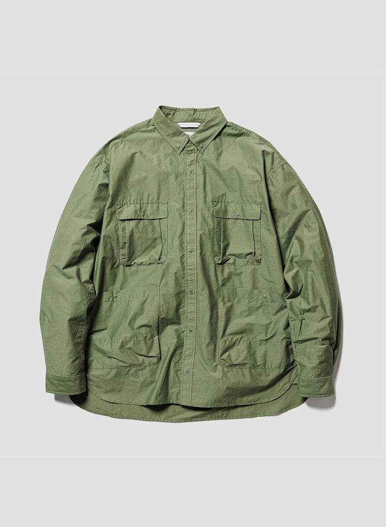 Nanga C/N Ripstop Camp Shirt in Olive