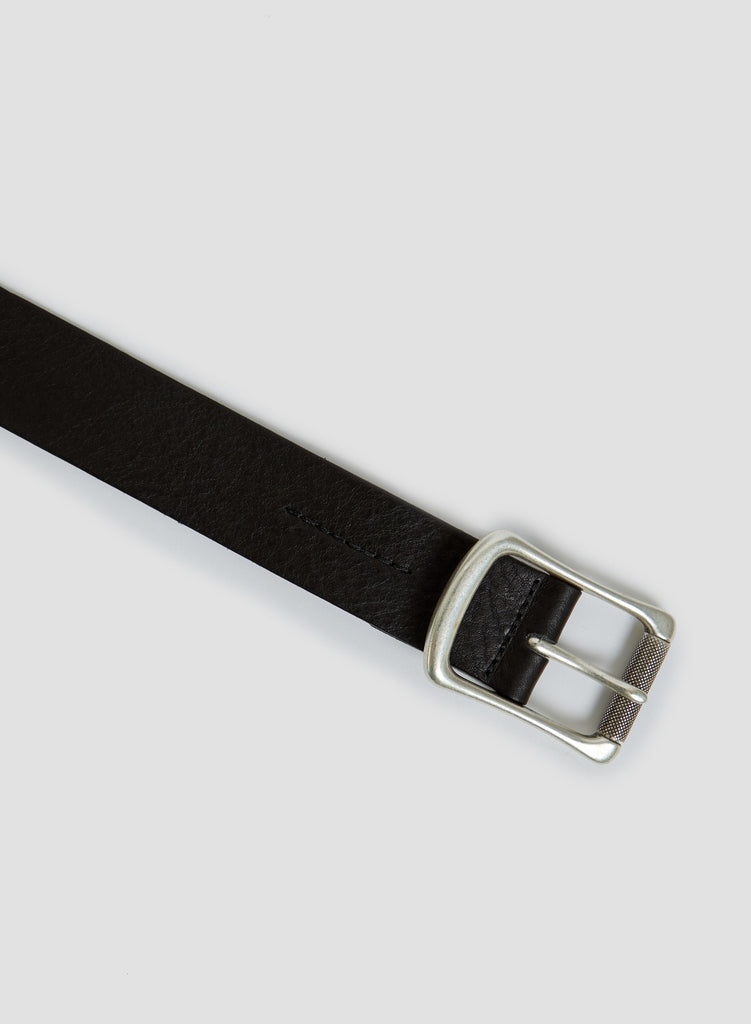 Military Roller Buckle Belt In Black Leather