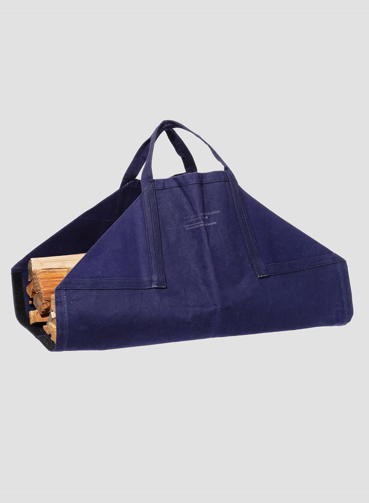 Puebco Canvas Firewood Carrier in Navy Blue