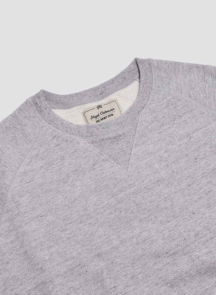 Embroidered Arrow Crew in Grey Marl