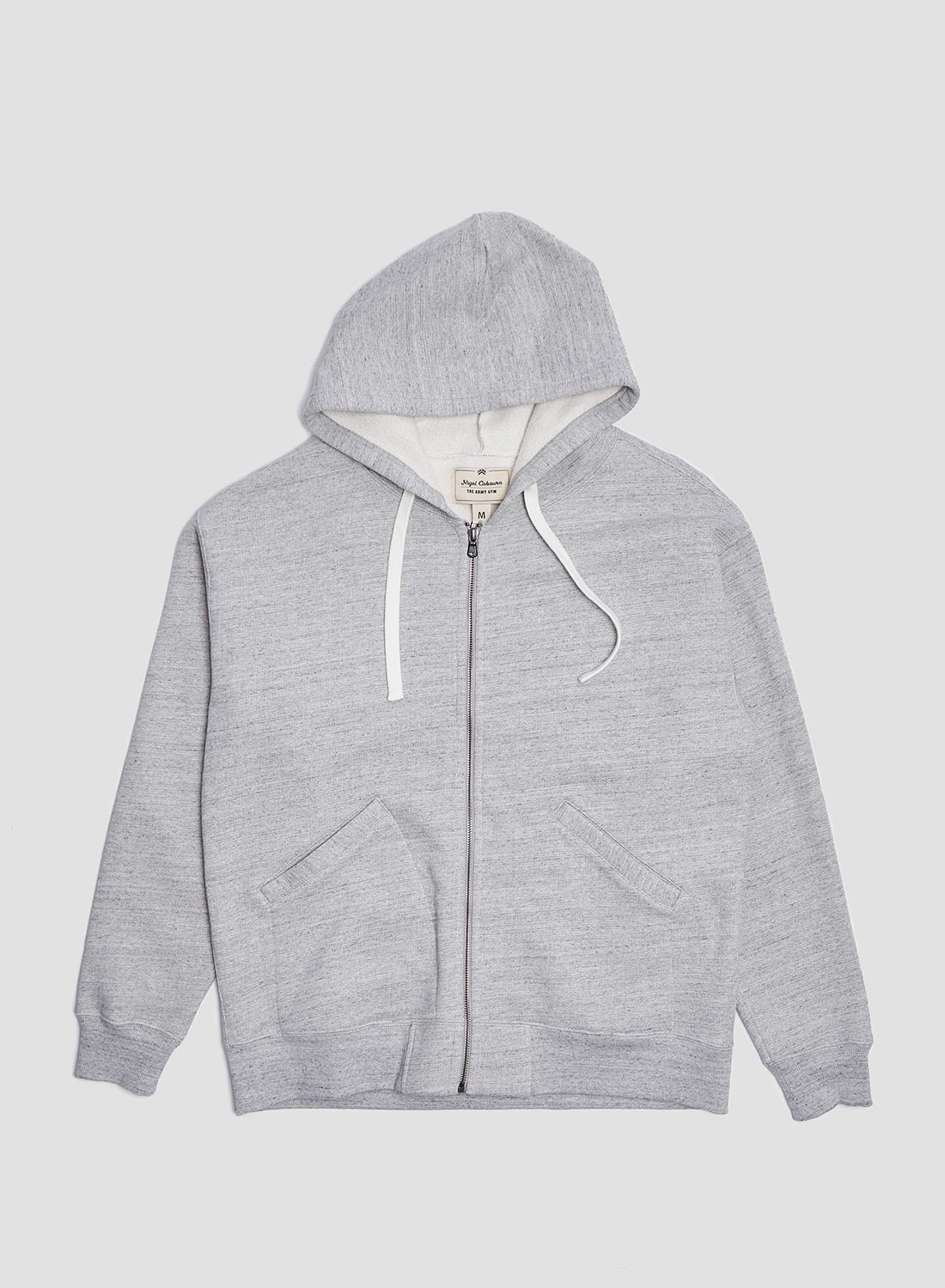 Embroidered Arrow Zip Hoodie in Grey Marl – Nigel Cabourn
