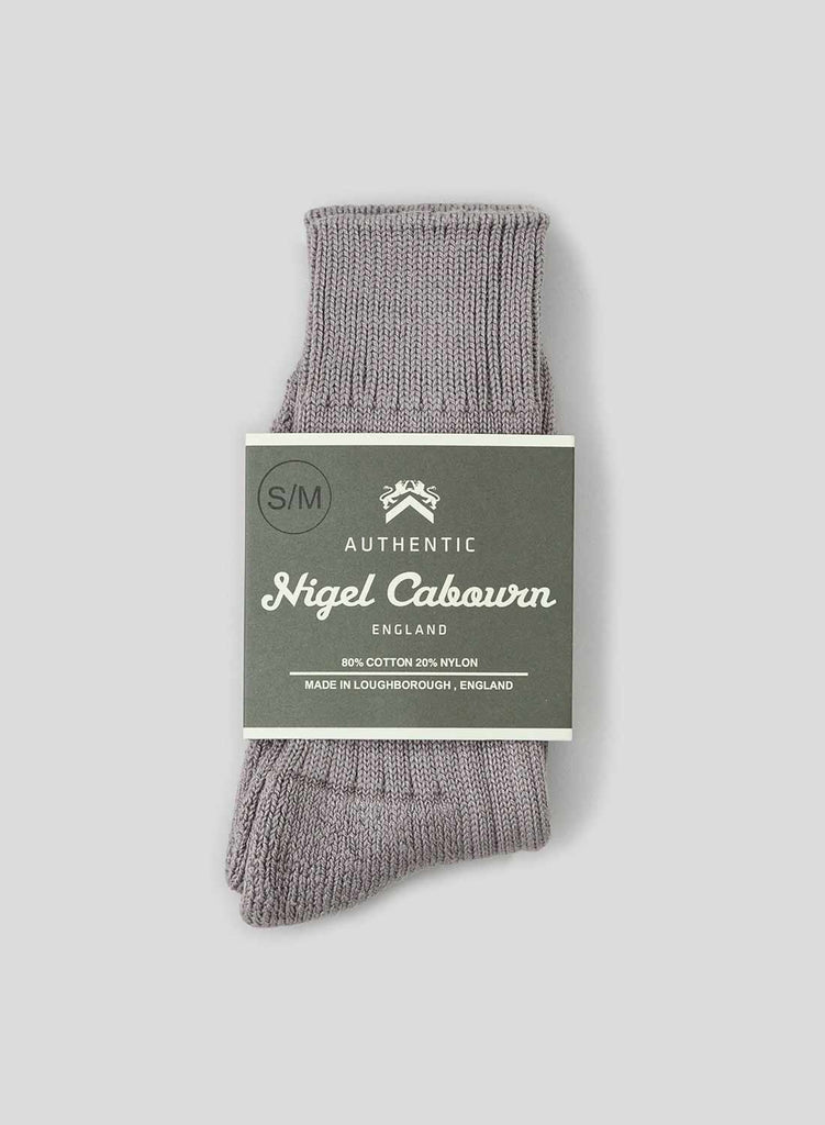 Cushion Sole Ribbed Crew Sock in Granite