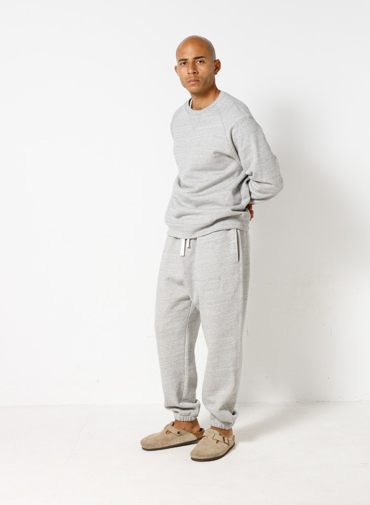 Embroidered Arrow Sweat Pant in Grey Marl