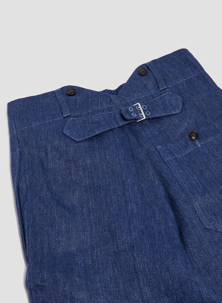 Farm Pant Herringbone Linen In Indigo