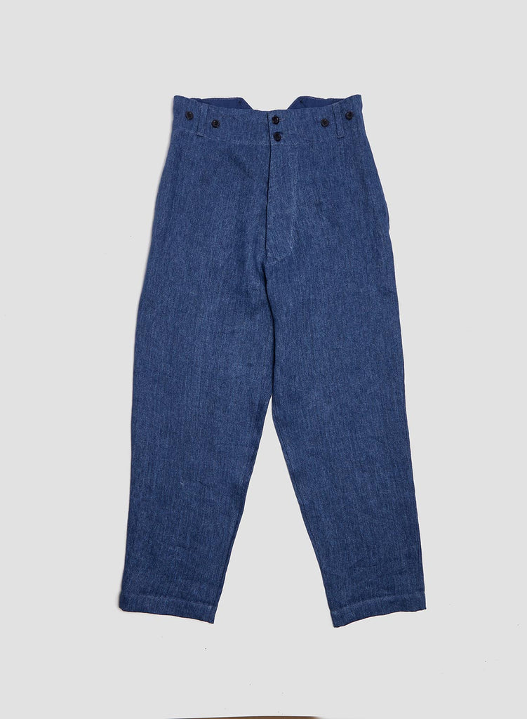 Farm Pant Herringbone Linen In Indigo