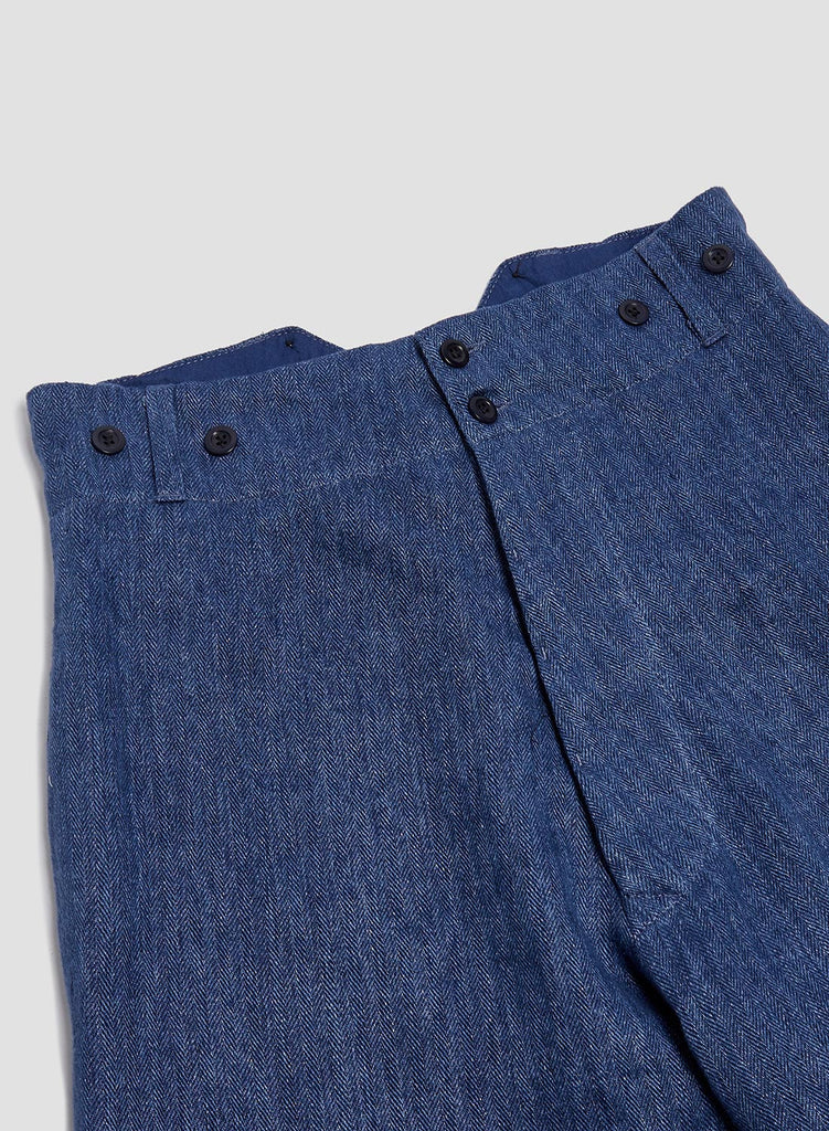 Farm Pant Herringbone Linen In Indigo