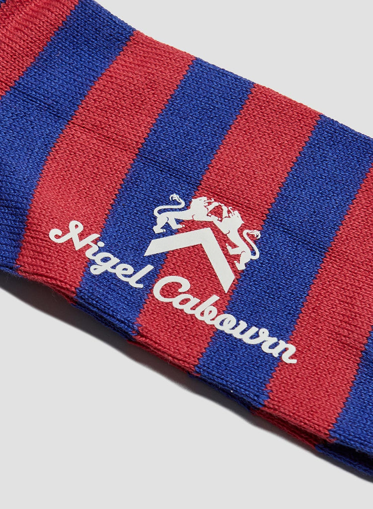 COTTON NYLON SOCKS STRIPE RED/BLUE